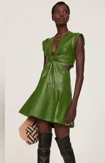 A.L.C Lexi Green Vegan Leather Dress