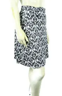 TRANQUILITY XXL Plus Black White Fit Flare Skirt