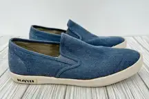 SeaVees Baja standard blue linen slip on sneakers shoes 7.5