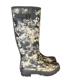 Joules Women's Tall Floral Print Wellington Rain Boot Size 9 #250690