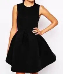 AQ/AQ Black Pleated Mini Dress