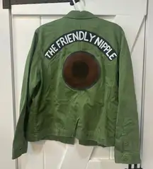 Friendly Nipple Patch Coat Breastfeeding Nursing Lactation Mom LL Bean Jacket XL