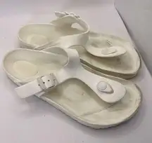 Birkenstock White Gizeh EVA Rubber Toe Sandals Slides Shoes Women's Size 36 US 5