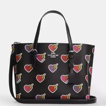 🔥🎁NWT! Coach Mollie Tote Bag 25 Heart Bolt Print Msrp: $378.00