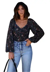 67. Magnolia Boutique Floral Print Bodysuit Women’s Size L
