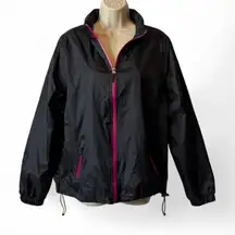 Vintage Faded Glory Black Windbreaker Jacket