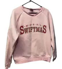 Pink Merry Swiftmas Sweatshirt Large Taylor Swift