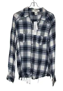 Workshop Republic Clothing Women's‎ Shirts Flannel Plaid Button Down Medium NWT