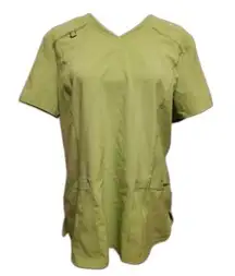 Scrubstar Shirt Women Large Ultimate Scrub Top Green Front Pockets Badge Loop