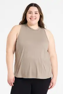 SO Juniors’ Ribbed Mock Neck Tank Top – Olive Green – Size XXL