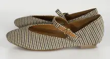 Lucky Brand Calba Mary Jane Ballet Flat Houndstooth Brown-Multi Color Size 7M