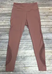 Free People Movement Withered Rose Rebound Braided Crochet 7/8 Leggings Small