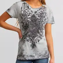 Affliction Amber's Creek Tie Dye Edgy Short Sleeve Top