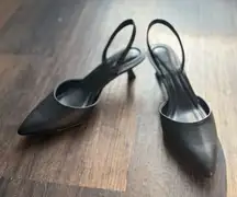 Open edit sling back kitten Black Women's Slingback Heels