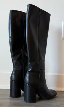 Steve Madden Knee-High Boots Black Leather