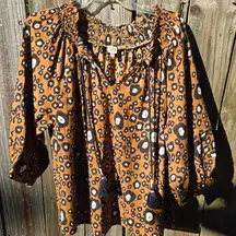 Ivy Jane Print Blouse Top S/M