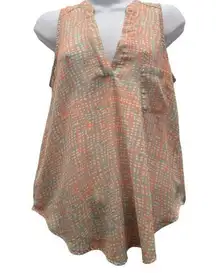 Lush Clothing Lush Womens Swing Top Sleeveless Orange Plaid Sz M Light Modern Colorful Fun