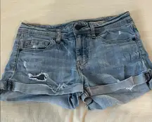 Eunina Distressed Blue Jean Shorts