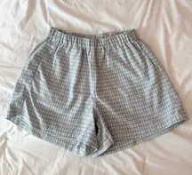 Brandy Melville John Galt Blue Plaid Shorts