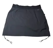 Columbia Anytime Skort Womens Black Skirt Ruched Side Pocket Omni Shield Sz L