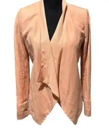 BCBG Maxazria Peach Blush Abree Relaxed Draped Open Front Jacket Blazer