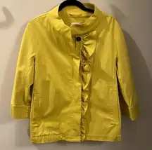 Ann Mashburn Yellow Luna Taglia Front Ruffle 3/4 Sleeve Jacket | S