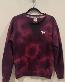 PINK Tie Dye Burgundy Sweater