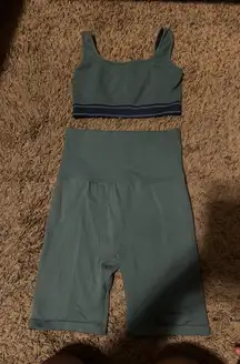 Victoria's Secret PINK Green and Blue Workout Set