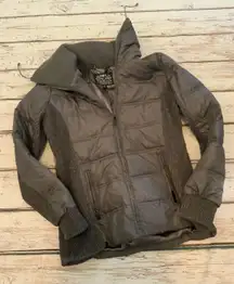 Noir Quilted Puffer Coat - Medium