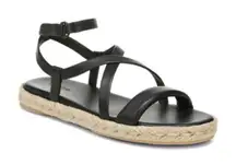 Vince Smith Padded Leather Strappy Sandals in Black Size 6.5