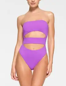 SKIMS  Swim Strapless Cut Out Monokini In Violet