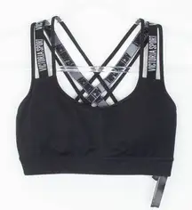 Victoria's Secret Sport Womens Criss Cross‎ Strappy Sports Bra Size S Black Gym
