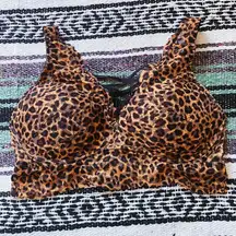 VICTORIA'S SECRET PINK Leopard Cheetah Print Strappy Lace Bralette