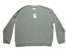 LOU & GREY Women's Lightweight Crew Neck Sweatshirt Heathered Sage XL New