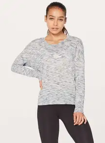 Lululemon Get Set Long Sleeve in Tiger Space Dye Black White