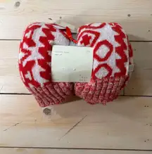 A New Day NWT Blanket Scarf Red White Print 79x33