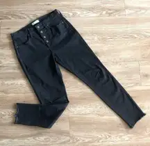 Madewell 10” High Rise Skinny Jeans Women’s Sz 29 Black Botton Fly Stretch Denim