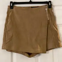 FAB’RIK Skirt/ Shorts  size L brand new with tag color tan suede feeling shorts