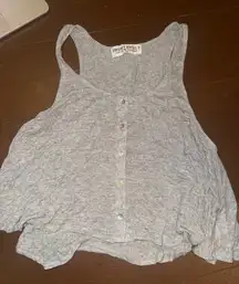 Project Social T Light Gray Button-Up Tank Top