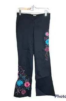 Cache Floral Embroidered Pants Size 6