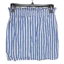 J.Crew  Facrtory striped linen cotton blend sidewalk paperbag mini skirt size 0