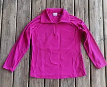 Columbia Woman's Large Hot Pink 1/4 Zip Long Sleeve Pullover‎ Lightweight