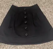 Nanette Lepore Button Detail Pleated‎ Front Black Mini Skirt NWOT Size 2