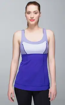 Women’s Lululemon Run: Ta Ta Topper Tank Top Cool Breeze Stripe Bruised Berry 4