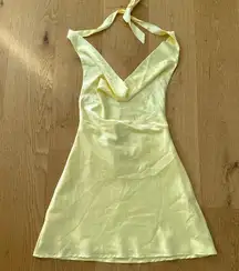 White Fox Mini Dress Halter Neck Truth Be Told Size M Lemon