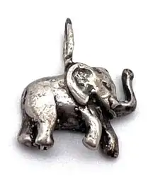 Vintage Women's Elephant 3D 925 Sterling Silver Bracelet‎ Charm Necklace Pendant