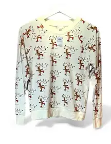 New American Eagle Women’s Rudolf Reindeer Crewneck pajamas fleece top XS NWT