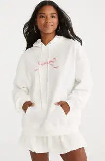 Aeropostale Pink Bow Oversized Pullover Hoodie size‎ L