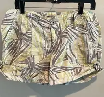 Calvin Klein Jeans 8 Medium Palm Print Roll Tab Shorts