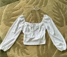 Abercrombie & Fitch Long Sleeve Going Out Top White Size M